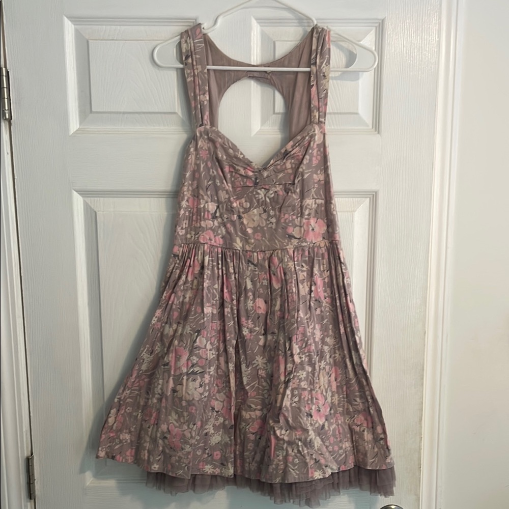 Free people Floral Sleeveless Dress with Pink and Gray Pattern. Used